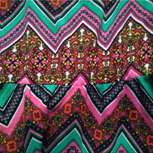 Blue Rain Colorful Chevron Pattern Fit and Flare Mini Length Dress Women's Small - Picture 10 of 12